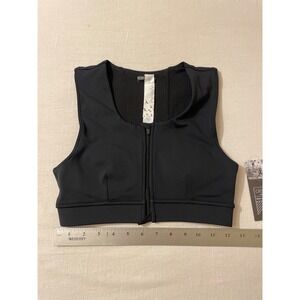 Oiselle Flyout Zip Bra Size 04 Black Running Sports Bra Womens Active NWT